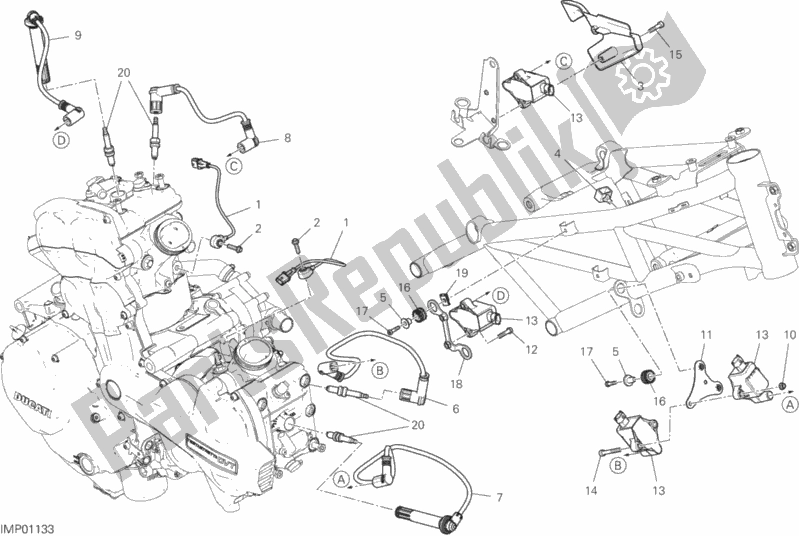 Toutes les pièces pour le Faisceau De Câbles (bobine) du Ducati Multistrada 1260 ABS USA 2019